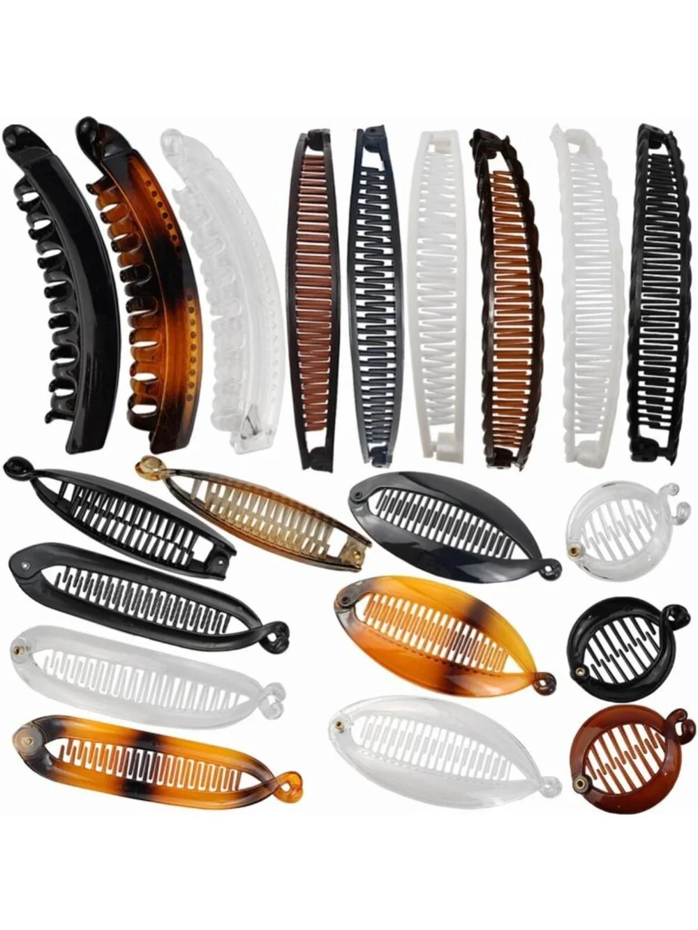 20PCS Classic Banana Hair Clips Set - Ponytail Holders for Women & Girls, 7